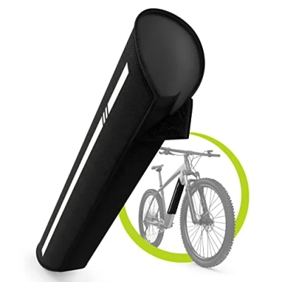 Abbildung von VELMIA E Bike Akku Schutzhülle als Transportschutz I universale Passform Schutz vor Kälte &amp; Schmutz für Erhöht Laufzeit und Lebensdauer Lackschutz integrierte Ebike Rahmenakkus