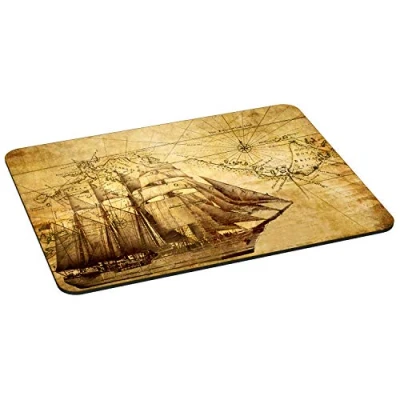 Abbildung von PEDEA Gaming und Office Mauspad 350 x 280 mm mit vernähten Rändern rutschfester Unterseite, sailing ship
