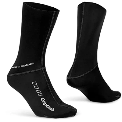 Abbildung von GripGrab Winddichte Thermo Übergangs Fahrradsocken Hohe Lange Vorgeformte Rennrad MTB Gravel Radsport Windschutz Socken