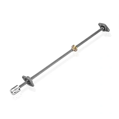 Abbildung von S SIENOC 400mm 3D Drucker T8 Gewindespindel Stange Lineare Schiene Stangenwelle Leitspindel+CopperMutter+HorizontallagerLager+Kupplung (Typ 3, 2Set, 400mm)