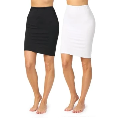 Abbildung von Merry Style Damen Unterrock Petticoat für Röcke MS10 204(2Pack Schwarz/Weiß, S)