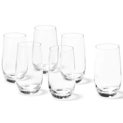 Abbildung von Leonardo Tivoli Trink Gläser 6er Set, spülmaschinenfeste Wasser Gläser, Becher aus Glas im modernen Stil, groß, 390 ml, 020965