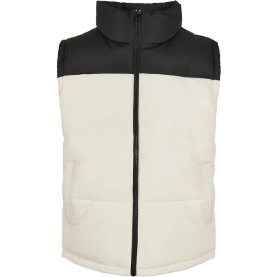 Abbildung von Urban Classics Block Puffer VEST Weste, Herren, Größe: XL, Black/whitesand