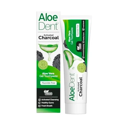 Abbildung von AloeDent Charcoal Toothpaste Fluoride Free, Natural Action, Vegan, Cruelty SLS Whitening, Healthy Gums, 100ml