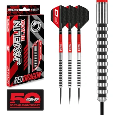 Abbildung von RED DRAGON Javelin Black Series Profi Dartpfeile Steeldarts Setmit Flights und Schäfte (20.00, Gramm)