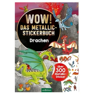 Abbildung von WOW! Das Metallic Stickerbuch Drachen: Über 300 Sticker Stickerheft mit glänzenden Folienstickern für Kinder ab 4