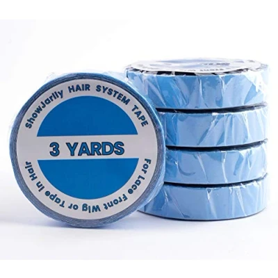 Abbildung von ShowJarlly Doppelseitiges Klebeband Tape Extensions klebeband, Für Perücke &amp; Haarverlängerungen, 1 Rolle Blau, Packband mit Lace Ansätzen Spitze Vorne Unterstützung Bandrolle (1.0 CM* 3Yards)