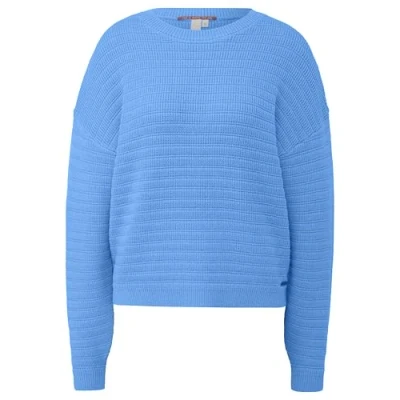 Abbildung von QS MIT Strukturmuster Strickpullover, Damen, Größe: Medium, Blau