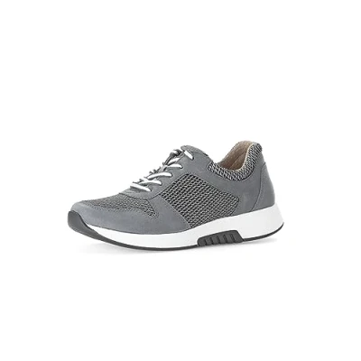 Abbildung von Gabor Damen Low Top Sneaker, Frauen Halbschuhe,Wechselfußbett,Strassenschuhe,Sportschuhe,Freizeitschuhe,Turnschuhe,Grey/River,37.5 EU / 4.5 UK