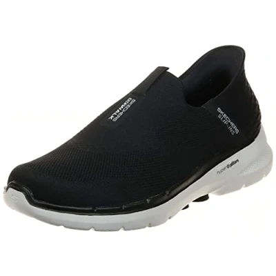 Abbildung von Skechers Herren Gowalk 6 Slip Ins athletische Schlupfschuhe Freizeit Memory Schaum Sneaker, Schwarz/Weiß, 46 EU X Weit