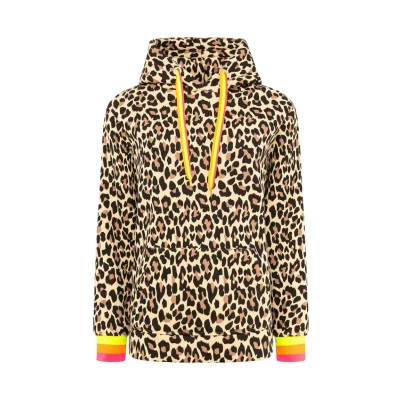 Abbildung von Zwillingsherz LEO Allover Kante Kapuzenpullover, Damen, Größe: L/XL, Beige