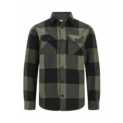 Abbildung von Jack &amp; Jones OVER Kariertes Hemd, Herren, Größe: Large, Dusty olive
