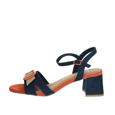 Abbildung von MARCO TOZZI Damen Sandalen mit Absatz Schnalle Bequem, Blau (Navy Comb), 40 EU