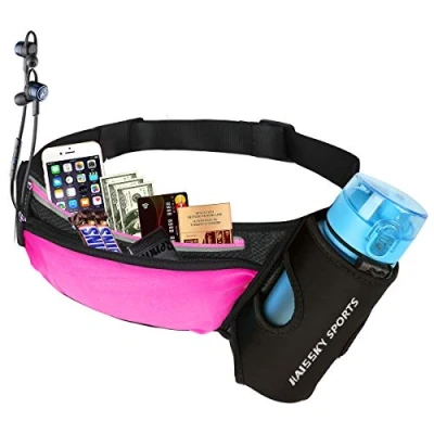 Abbildung von Guzack Gürteltasche Hüfttasche Bauchtasche für Trinkflasche, Sports Trinkgürtel Waistpacks Outdoors Fitness Ausgeführt Radfahren Wandern Walking, Laufgürtel mit Telefon bis zu 7,0&quot;, ohne Flasche