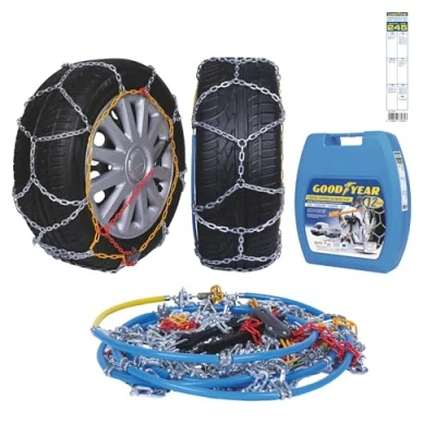 Abbildung von Goodyear 77935 Schneeketten 12 mm für SUV, Lieferwagen und Wohnmobil mit Selbstspannsystem, Größe 245