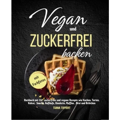 Abbildung von Vegan und Zuckerfrei backen: Backbuch mit 112 zuckerfreie vegane Rezepte wie Kuchen, Torten, Kekse, Snacks, Aufläufe, Omelette, Muffins, Brot Brötchen Farbfotos