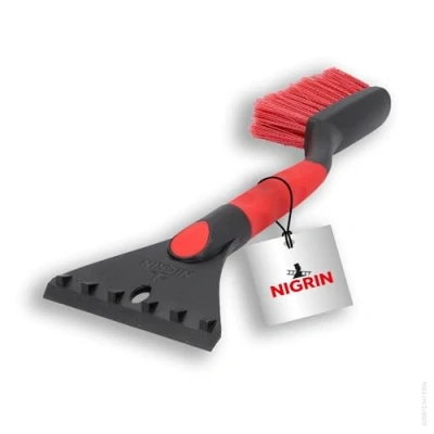 Abbildung von NIGRIN Eiskratzer mit Schneebesen, ergonomischer Griff, aus hochstabilem ABS, Schwarz rot