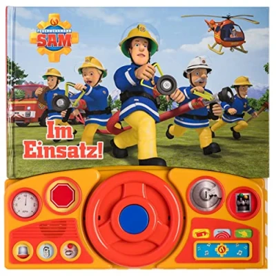 Abbildung von Feuerwehrmann Sam Im Einsatz! Soundbuch Pappbilderbuch mit beweglichem Lenkrad und 13 spannenden Geräuschen für Kinder ab 3 Jahren: Tönendes Buch
