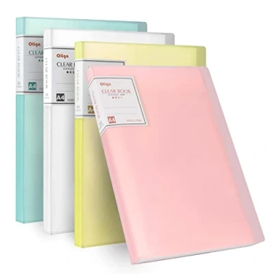 Abbildung von Sichtbuch A4 Präsentationsmappe mit Klarsichthüllen 30 Taschen, Aktendeckel Carpeta de Archivos Aufbewahrung für Präsentationen, Notenblätter Schule Büro (4 Stück)