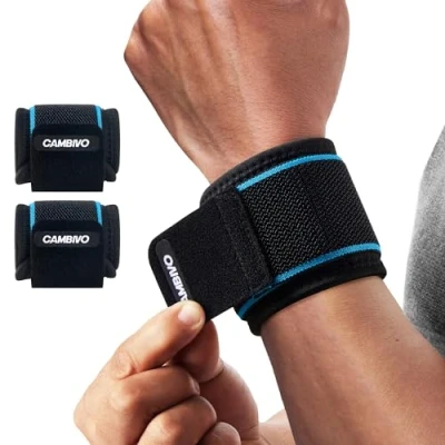 Abbildung von CAMBIVO Handgelenk Bandagen Krafttraining, 2 Stück Verstellbare Handgelenkstütze Wrist Wrap für Fitness, Gym, Sportschutz