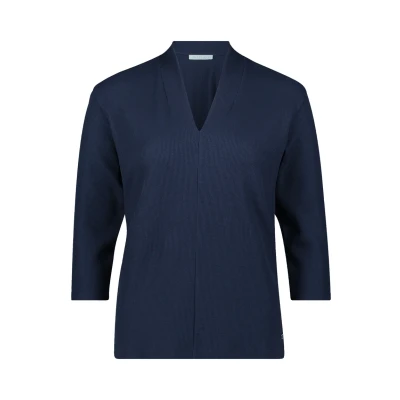 Abbildung von Betty &amp; Co MIT Vausschnitt Bluse, Damen, Größe: Large, Dunkelblau
