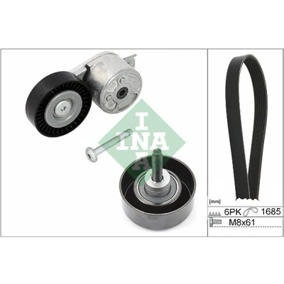 Abbildung von INA 529 0218 10 Keilrippenriemensatz Generatorfreilauf prüfen und ggf. erneuern FORD: Galaxy Mk2 MPV, S Max Mk1, MONDEO 4 Turnier