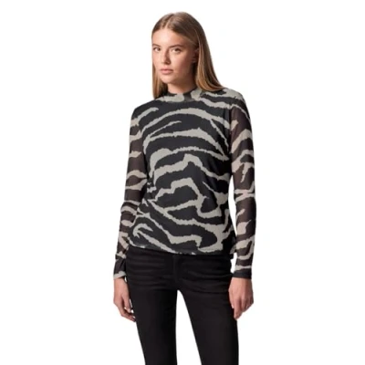 Abbildung von Street One Studio Gemustertes Langarmshirt, Damen, Größe: 42, Grau