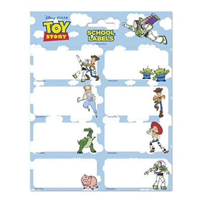 Abbildung von Grupo Erik Aufkleber, Toy Story mit einer Größe von 8x4 cm und Illustrationen, Etiketten zum Beschriften, 16 Klebeetiketten Set, ELE0295