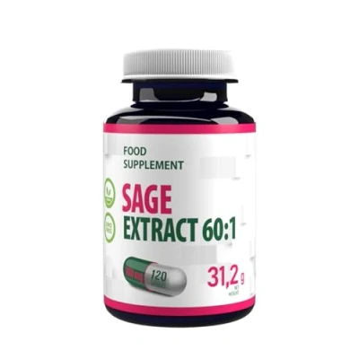 Abbildung von Salbei 6.000mg Äquivalent (100mg 60:1 Extrakt) 120 vegane Kapseln, Hitzewallungen, Nachtschweiß, Wechseljahre &amp; Perimenopause, Drittanbieter Labor getestet, hochfestes Nahrungsergänzungsmittel