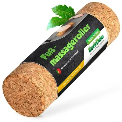 Abbildung von Fußmassageroller aus Kork Faszienrolle für Füsse Massagerolle den Fuß 160x50mm Made in Portugal