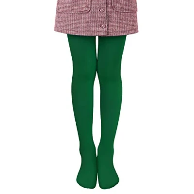 Abbildung von L&amp;K II Mädchen Ballett Strumpfhose Tanzstrumpfhose mit Fuß 80 DEN Blickdicht Mikrofaser Farbig 27251 Dunkelgrün 98/104
