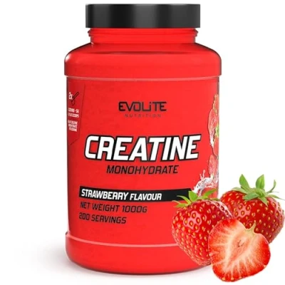 Abbildung von Evolite Nutrition Creatin Monohydrat 1000g Flavour Kreatin Pulver Creatine Monohydrate wie Pre Workout Booster Geschmackspulver ohne Kalorien mit Taurin