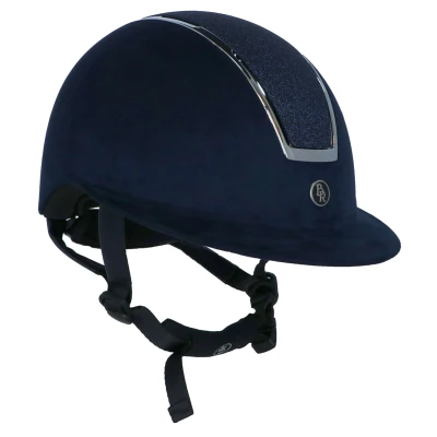 Abbildung von BR Reithelm Omega Micofiber Glitzer Navy/Chrom 58/60