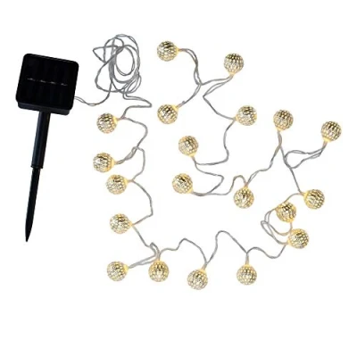 Abbildung von Pauleen 48074 Sunshine Glamour Solar Lichterkette marokkanisch Silber für außen Balkon oder Terrasse