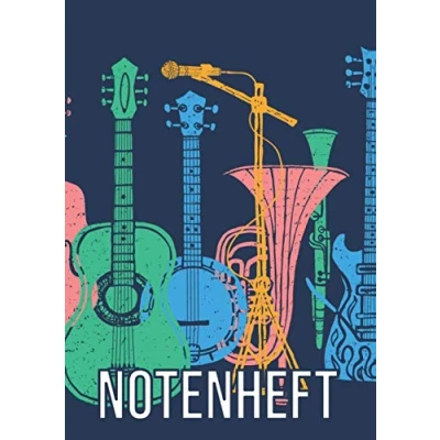 Abbildung von Notenheft: DIN A4 100 Seiten Blanko Notensysteme Große Lineatur Musik Schreibheft Leerer Notenblock Geschenk für Musiker