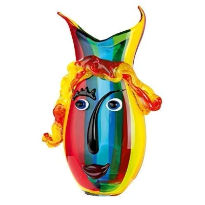 Abbildung von GILDE GLAS art Design Vase Geschenk für Frauen handgefertigt H 37 cm 5_Mehrfarbig