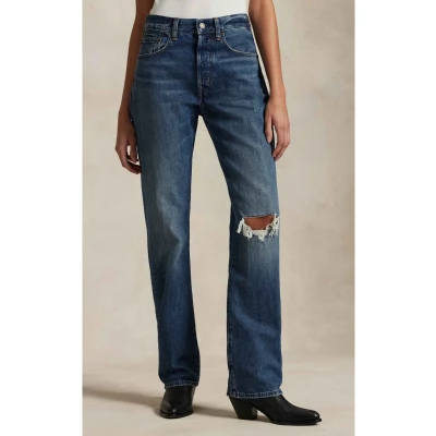 Abbildung von Polo Ralph Lauren Highrise Relaxed Straight JEAN Jeans Leg, Damen, Größe: 28xR, Gwendolyan wash