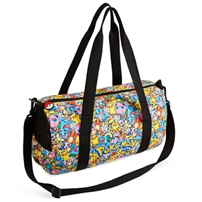 Abbildung von Pokemon Sporttasche Kinder Reisetasche Jungen Mädchen Sportbeutel Umhängetasche Schwimmtasche Jungs Pikachu (Mehrfarbig)