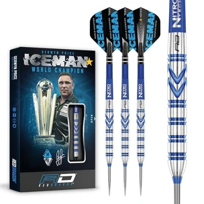 Abbildung von RED DRAGON Gerwyn Price Iceman Originals 26 Gramm Tungsten Dartpfeile Set with Flights and Stems