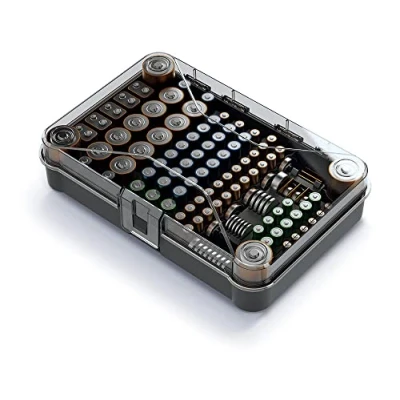 Abbildung von Batteriebox Sortierbox Aufbewahrungsbox für 115 Batterien Organizer Transparent Kunststoff ohne 295 mm x 195 70