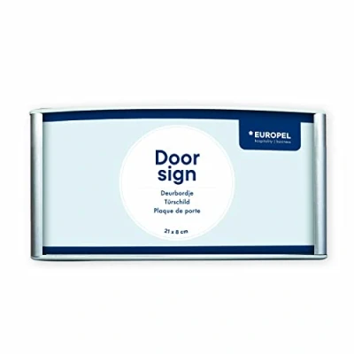 Abbildung von EUROPEL Türschild einfach und elegant, leicht gewölbt 15X15cm. Schrauben oder kleben, Quer Hochformat, PVC Entspiegelte Abdeckscheibe, Farbe silber, inkl. Montagematerial (Schrauben+Klebeband)