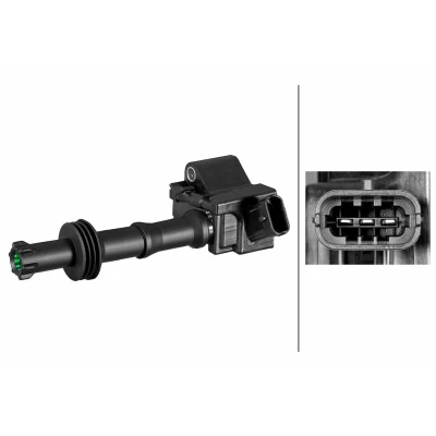 Abbildung von HELLA 5DA 358 290 651 Zündspule 3 polig Kerzenschachtzündspule PEUGEOT: 208 I Hatchback, 308 II CITROËN: C5 Aircross