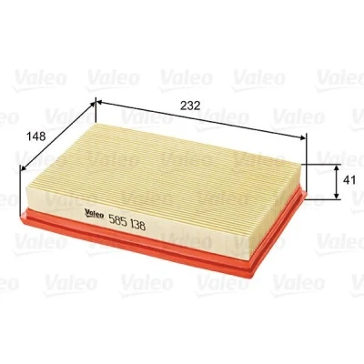 Abbildung von VALEO 585138 Luftfilter 40 232 149 Filtereinsatz SUZUKI: SWIFT 3, 4