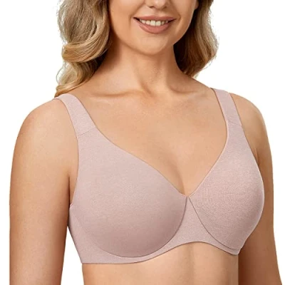 Abbildung von DELIMIRA AISILIN Damen Minimizer BH mit Bügel ohne Polster Vollschalen Große Größen Unterwäsche Cameo Heather 95C