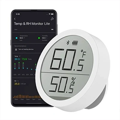 Abbildung von Qingping Temperatur und Feuchtigkeitsmonitor Lite, Mi Home Compatible Indoor Bluetooth Digital Thermometer Hygrometer für Schlafzimmer Wohnzimmer