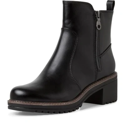 Abbildung von MARCO TOZZI Damen Stiefeletten mit Absatz Vegan Reißverschluss, Schwarz (Black), 37 EU