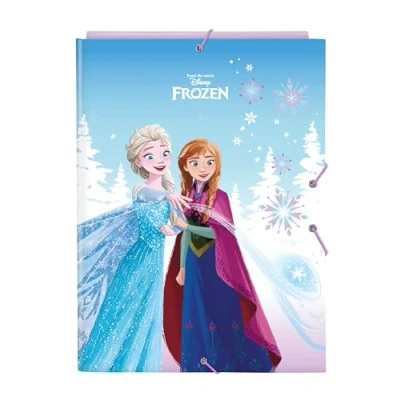 Abbildung von FROZEN COOL DAYS Folio Ordner mit 3 Klappen, ideal für Kinder unterschiedlichen Alters, bequem und vielseitig, Qualität Widerstandsfähigkeit, 26 x 36,5 cm, Violett/Himmelblau,