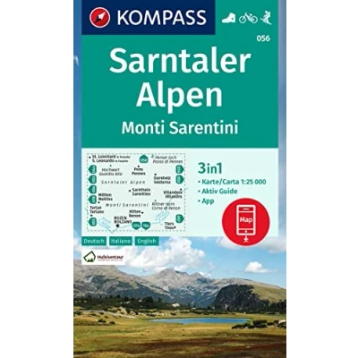 Abbildung von KOMPASS Wanderkarte 056 Sarntaler Alpen, Monti Sarentini 1:25.000: 3in1 mit Aktiv Guide inklusive Karte zur offline Verwendung in der App. Fahrradfahren. Skitouren.