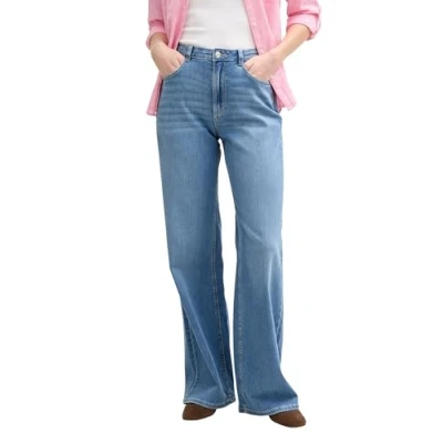 Abbildung von TOM Tailor WIDE MIT HIGH Waist Flared Jeans, Damen, Größe: 26x32, Used light stone blue denim