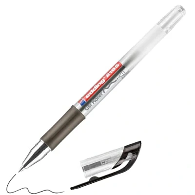 Abbildung von edding 2185 Gelroller schwarz 1 Stift 0,7 mm Gelstifte zum Schreiben, Malen, Mandala, Bulletjournal schwarzer Gelschreiber, Gelmalstifte